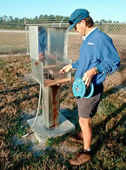 The districts monitor spring flows and groundwater wells, such as at this monitoring well.